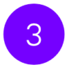 A purple circle with the number 3 in the center.