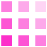 A grid with 9 pink squares that ombré diagonally across the image.