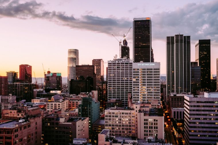Photo of Downtown LA skyline.