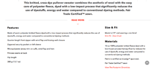 A description that outlines the size, fit, materials, and features of a Patagonia fleece.