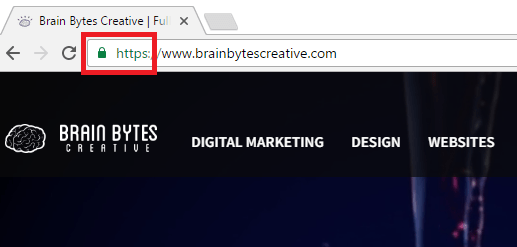 Screenshot of a web address. "https" is highlighted with a red rectangle.