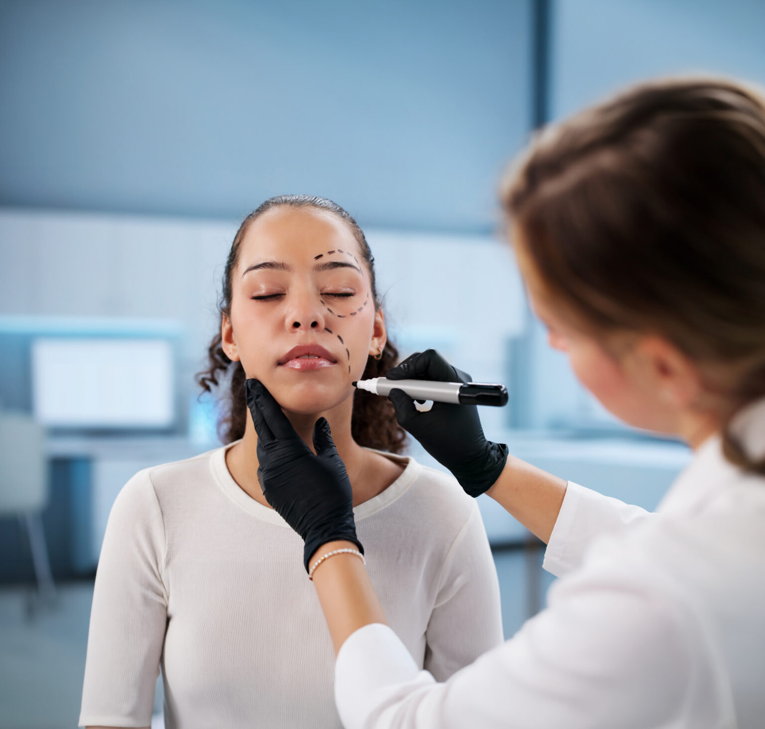 Expert Cosmetic Doctor Performing Aesthetic Surgery Treatment