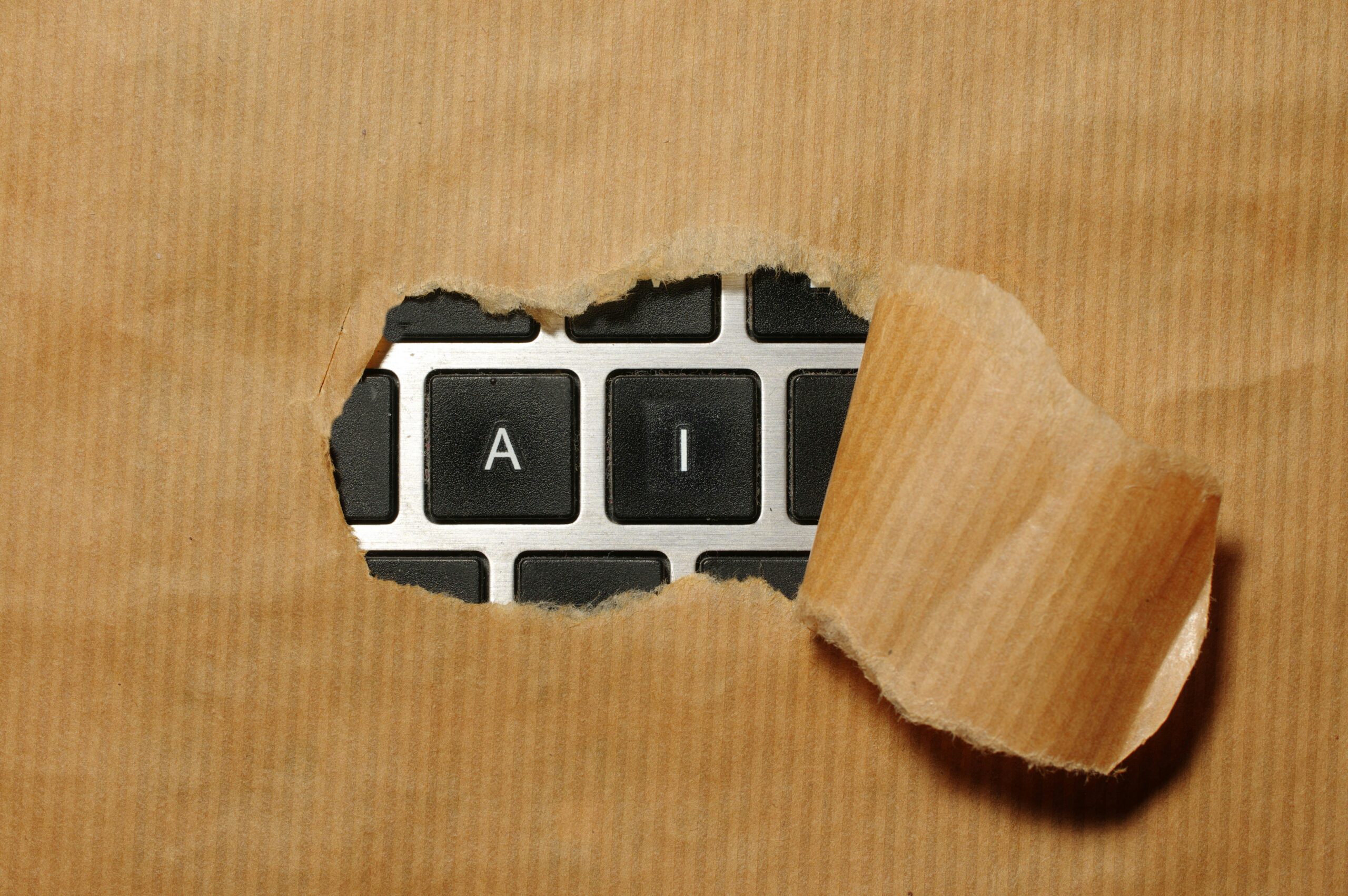Ripped Paper Exposing Ai